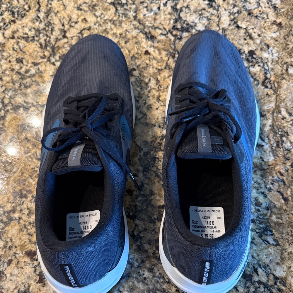 Brooks Men's Navy and White Athletic Shoes
